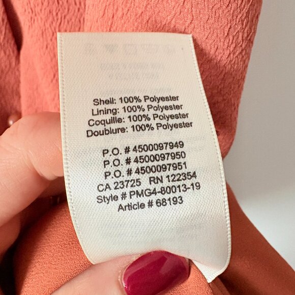 Aritzia Wilfred Nazaire Button Down Flutter Sleeve V-Neck Dress Moroccan Spice 4 - Picture 7 of 7